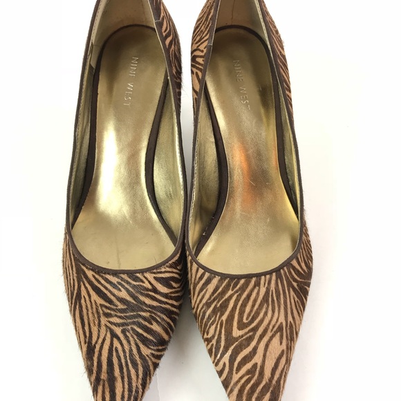 🔥Nine West Brown tan fur animal safari Pumps🔥 - Picture 2 of 8